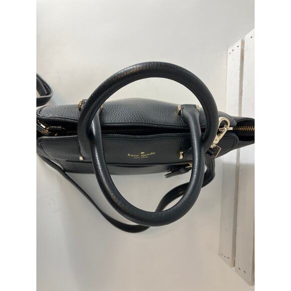KATE SPADE BLACK PEBBLED LEATHER WOMENS MEDIUM CROSSBODY BAG - Picture 12 of 16